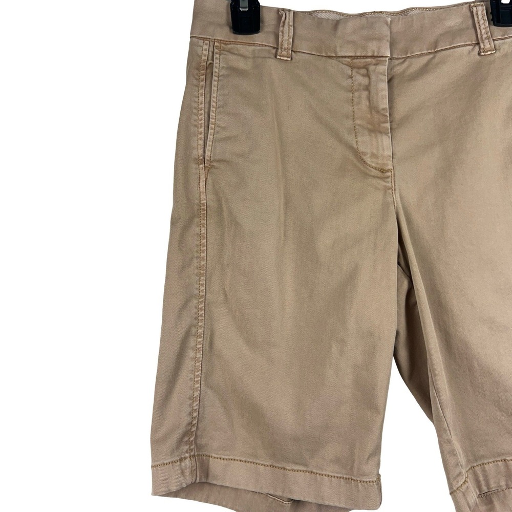 J. Crew Chino Bermuda Shorts Womens 6 Tan Khaki Cotton Twill City Short - Picture 2 of 7